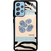 Samsung Uyumlu A52 Zebra Emoji Tasarımlı Glossy Telefon Kılıfı Siyah