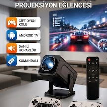 Çift Kollu Game Box Projeksiyon Cihazı Kumandalı Android Tv Ve Dahili Hoparlör