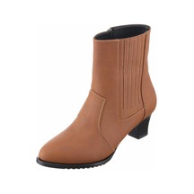 M.F1851 M.F1851 Taba Yagli Crazy Deri Sıcak Astar 5 Cm Topuk Kaym