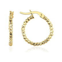 Fiyonk Kuyumculuk 14 Ayar Altın Işıltılı Dorika Küpe 001