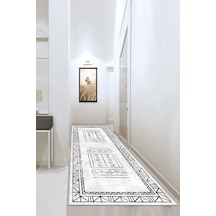 West Home Makinede Yıkanabilir Kaymaz Taban Leke Tutmaz Modern Kesme Yolluk Mutfak Yolluk Halı Yolluk Wh 435 White Yolluk