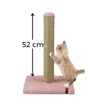 52cm Lüx Tırmalama Tahtası Catnipli Jüt Tırmalama Pembe Minder Yüzey