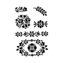 Çiçek Stencil Şablon A4