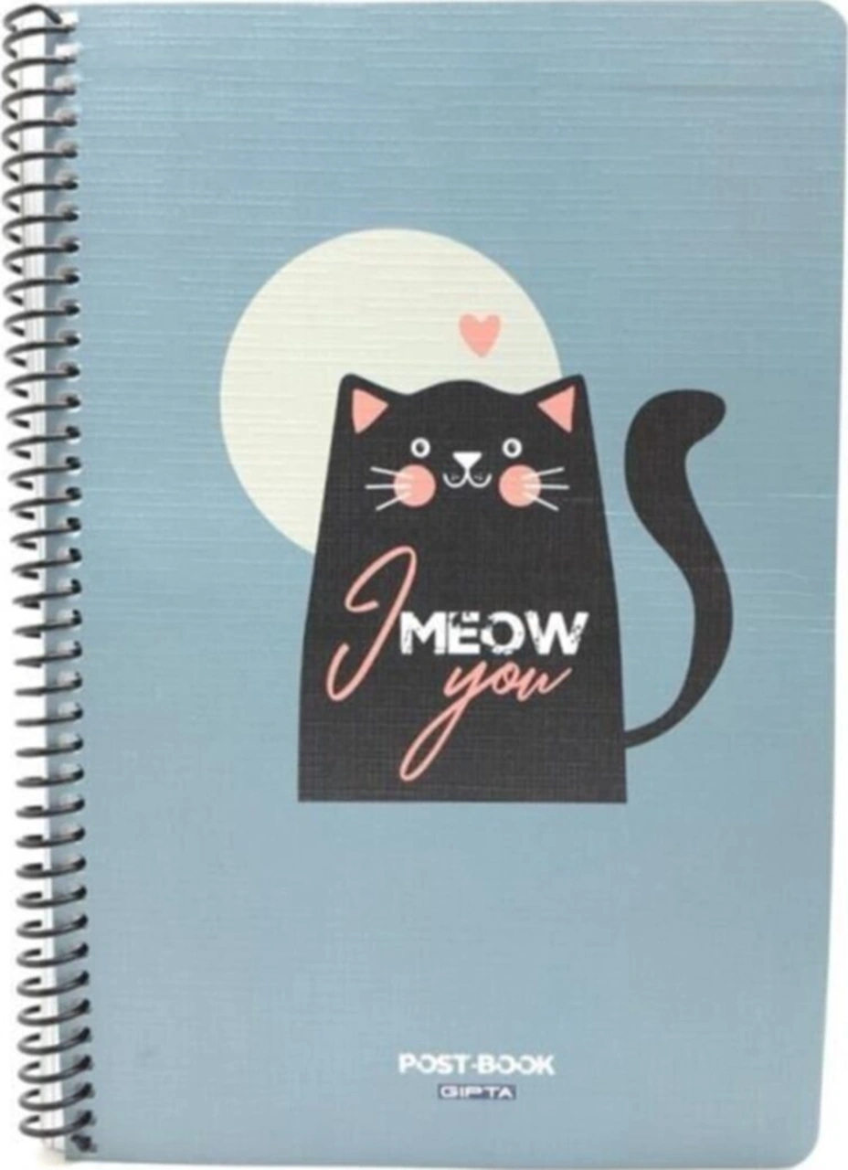 I Meow You 17x24 Sert Kapak 80 Yaprak Kareli Defter 4462 Petrol Mavisi