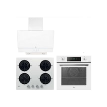 Hoover Fioren HO3158W - HVW6MW - HDG6C2GWTK Telefon Bağlantılı Beyaz Cam Dijital Turbo Ankastre Set