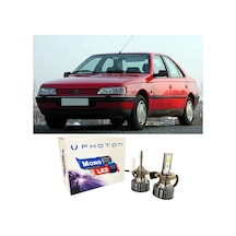 Peugeot 405 Led Xenon Uzun + Kısa Far Ampulü H4 Mono Yeni Seri Beyaz