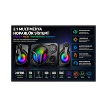 Sp60 Speaker 2.1 Kanal Oyuncu Hoparlörü Rgb Led Işıklı Hafıza Kartı Ve Usb Girişli Bluetooth Lu Bilgisayar Hoparlörü 3,5mm Jack Girişli 2+1 Gaming Speaker