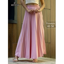 Keyem Yazlık Uzun Pileli Maxi Etek Büyük Beden 231736068 Pembe