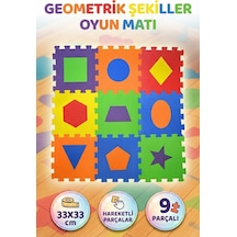 Polimat 33x33 Cm 7 Mm Geometrik Şekiller Eğitici Ve Eğlenceli Yer Puzzle Matı