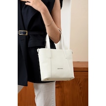 Just Polo Kadın Spor Model Ayarlanabilir Askılı Şık El Ve Omuz Çantası Ebat : 24 X 20 Cm Beyaz