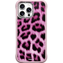 İphone 16 Pro Max Uyumlu Kılıf M-safe Şarj Özellikli Youngkit Leopard Serisi Kapak Pembe Pembe
