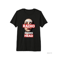 Flood Of Style Too Much Radio Not Enough Head Meme T-shirt Erkekler Kadınlar İçin % 100% Pamuklu Tişörtler K Siyah
