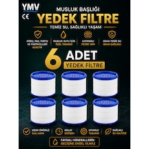 Ymv 6 Adet Musluk Batarya Yedek Filtresi Kireç Pas Tortu İçin Musluk Başlığı Su Filtresi Beyaz