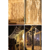 Mobee Peri Telli Perde Led Işık 3x3 Metre 300 Ledli Kumandalı Usb'li 8 Fonksiyonlu