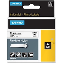 Dymo Rhinopro 18489 Beyaz/Siyah Esnek Naylon Şerit 19 MM X 3.5 M
