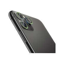 Binano Apple Uyumlu iPhone 11 Pro Max Diamond Kamera Koruyucu Karışık Yeşil