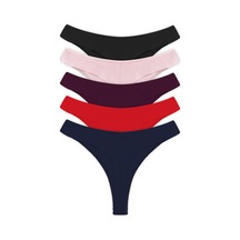 Cottonhill Basic Pamuklu Kadın Tanga 5'li Paket Külot Renkli-6 Çok Renkli