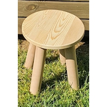 Doğal Masif Ahşap Yuvarlak Tabure 25cm Çap Kırtkırt Ahşap