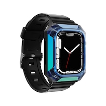 Watch 7 41mm Uyumlu Krd-88 Sert Pc Kasa Koruyuculu Uyumlu Zore Kordon-mavi