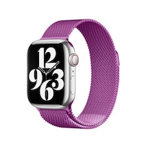 Apple Watch 7 41mm Uyumlu Band-01 Metal Kordon - Mor