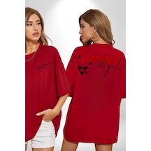 30 Ağustos Zafer Bayramı Atatürk İmzası Kırmızı Oversize Unisex Ön Ve Sırt Baskılı Tişört Kırmızı