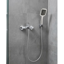 Mey İthalat Siyah Duş Seti El Duşu Başlığı Spiral Hortum Dayanıklı Banyo Duş Aksesuarı