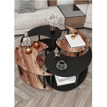 Yin Yang Unıty Serenıty Orta Sehpa 4 Lü Madran Ceviz Siyah-90 Cm