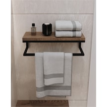 Aju Havluluk Duvara Monte Raf Aksesuarlık Şal Askılığı Ev Banyo Mutfak Düzenleyici Çok Amaçlı Raf Ceviz Ceviz