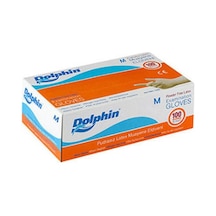 Dolphin Pudrasız Beyaz Lateks Eldiven Pudrasız M 100'lü