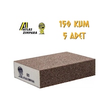 Atlas Sünger Zımpara - Kalın 4 Taraflı - 150 Kum - 5 Adet