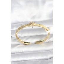 Mey İthalat Pirinç Gold Renk Kutup Yıldızı Model Kadın Kelepçe Bileklik - Özel Seri Meyeb6921a09990065230ae09cb49 Altın