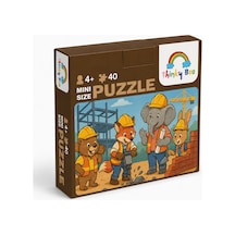 İnşaat Ekibi Mini Puzzle 40 Parça 3-7 Yaş Eğitici Çocuk Puzzle Yapboz