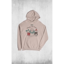 Unisex Howliday Kapüşonlu Sweatshirt Taş