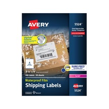 Emin Beslemeli Suya Dayanıklı Yazdırılabilir Nakliye Etiketleri, 3-1/3" X 4", Beyaz, 300 Boş Posta Etiketi 5524 Diğer