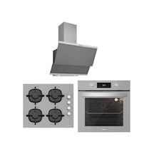 Silverline BO6504S01 - CS5343S01 - 3420 Classy 60 Gri Cam Ankastre Set