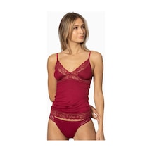 Pierre Cardin 310 Kadın İp Askılı Atlet Külot Takım-bordo Bordo