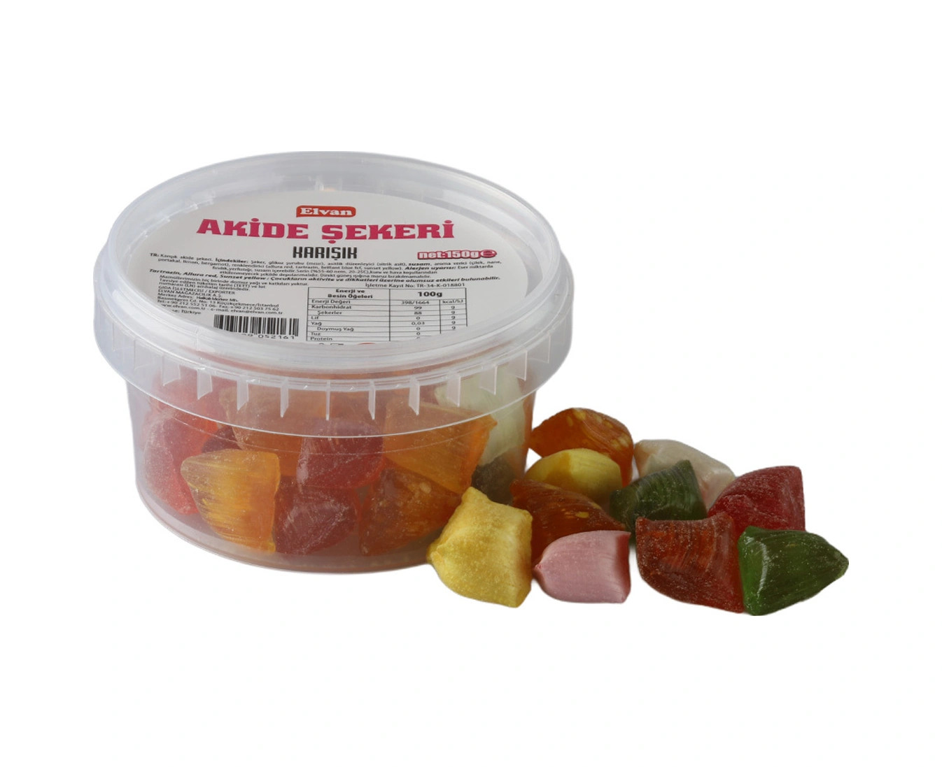 Elvan Karışık Aromalı Akide Şekeri 150 Gr. 1 Kutu