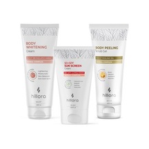 Vücut Beyazlatıcı Krem + Güneş Kremi 50 Spf + Vücut Peeling Jel Vücut Bakım