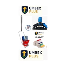 Umbex Tek Kovalı Çelik Presli Krom Temizlik Arabası Paspas Arabası Temizlik Seti + Islak Mop Seti.