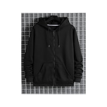 Çlm Store Unisex Fermuarlı Mevsimlık Hırka / Ceket Siyah Siyah