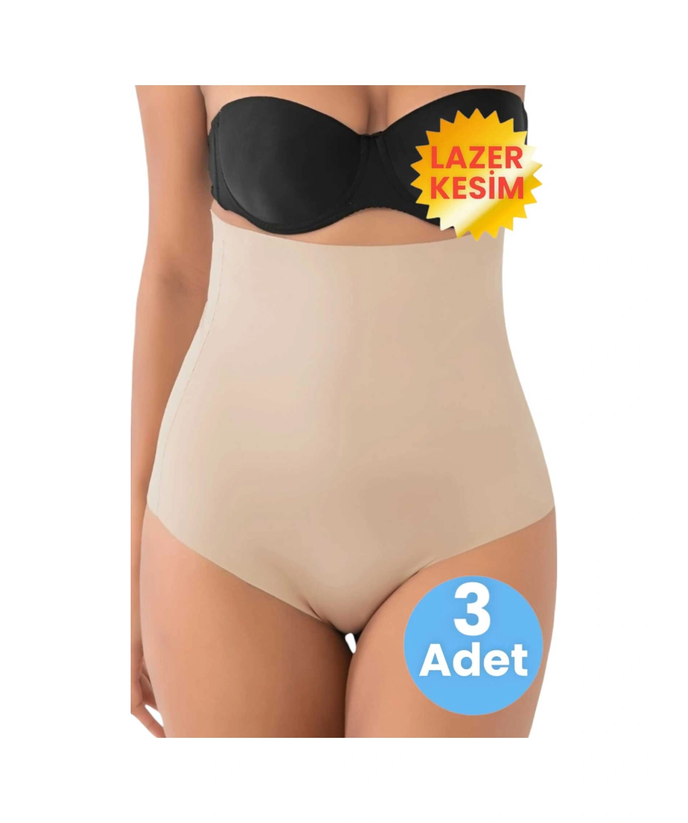 Tezzgelsin Kadın Lazer Kesim Ve Toparlayıcı Yüksel Bel String Korse 3'lü Set Ten Rengi