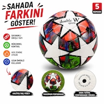 Dikişli Futbol Topu Dayanıklı Outdoor/ındoor Antrenman Topu Standart Boy, Çok Renkli Beyaz-lacivert