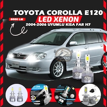 Toyota Corolla E120 2004-2006 Kısa Far Uyumlu Şimşek Etkili Led Xenon Performance Series H7