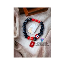 Cam Bodrum Boncuk Charm Nazar Boncuk Bileklik Nazar Boncuklu Bileklik Siyah 60062269