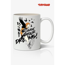 Haikyuu Hinata Anime Temalı Beyaz Kupa Bardak Sevgiliye Arkadaşa Hediye Beyaz