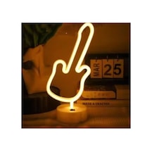 Neon Gitar Masa Lambası Pil+usb Tek Renk