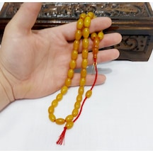 Omari Usta İmzalı Fıçı Kesim Alman Sıkma Kehribar Tesbih 9.5x10.5