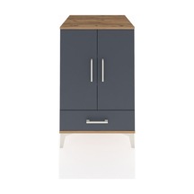 Kronos Komodin 3 Raflı Tek Çekmeceli 2 Kapaklı 60x59x96 Çam-antrasit Atlas Çam
