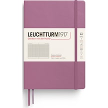 Leuchtturm1917 Not Defteri Orta Boy A5 , Sert Kapak, 251 Numaralandırılmış Sayfa, Kareli, Tozlu Gül Mor