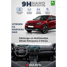 S-dizayn Citroen C4 Makyajlı Max 9h Nano Gösterge Ve Multimedya Ekran Koruyucu 2'li Set Parlak 2025 Üzeri A+ Kalite 20676006
